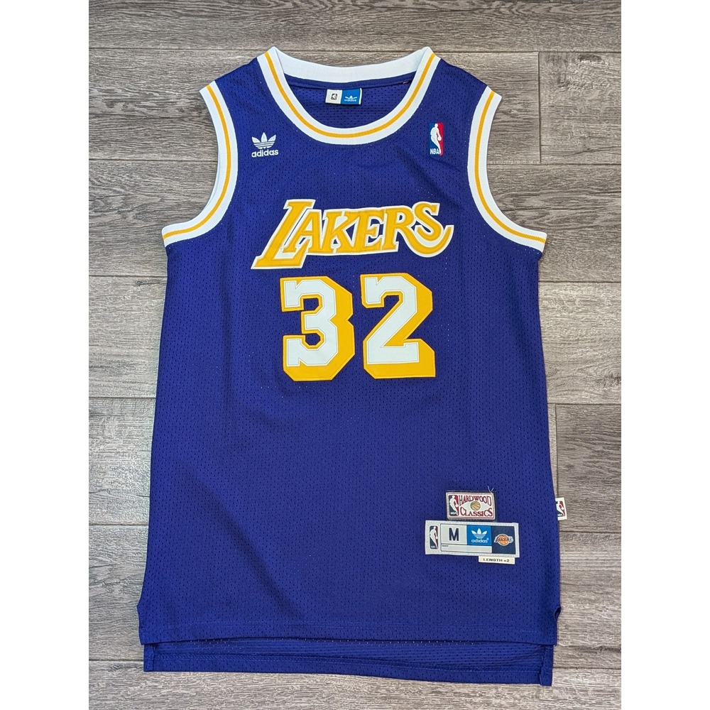 Adidas Magic Johnson Lakers Jersey Mens Medium Purple Hardwood Classics NBA 32